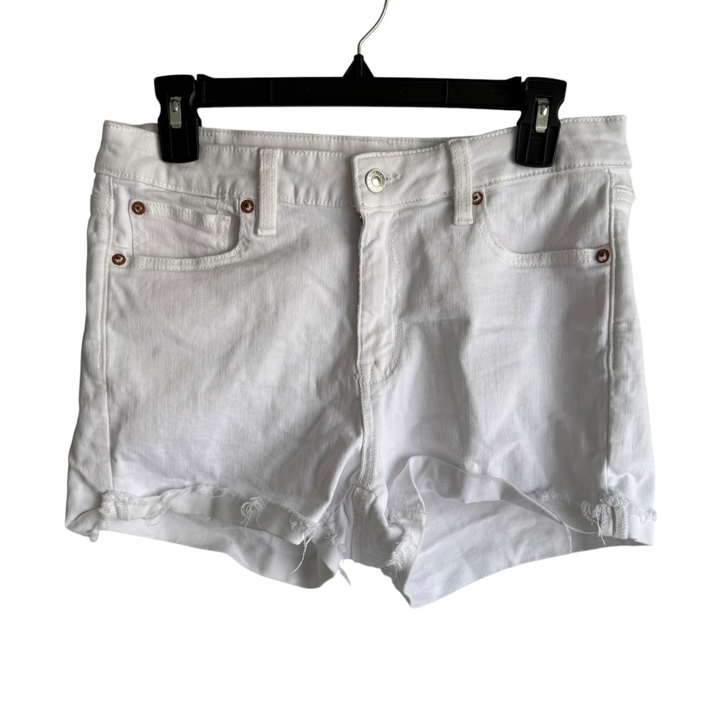 AMERICAN EAGLE White High Rise  Casual Summer Ladies Shorts, 10